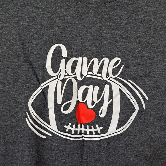 Game Day Football T Shirts Women Cute Football Graphic Short Sleeve Size XL - Picture 2 of 4